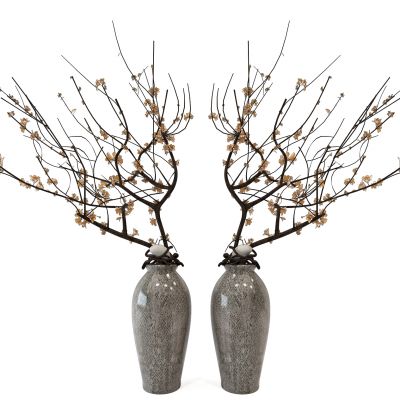 新中式花瓶陶罐子干枝大花瓶