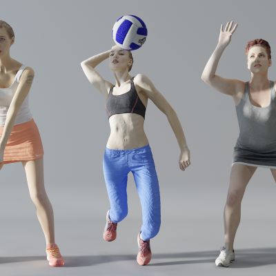 沙滩运动人物女人组合