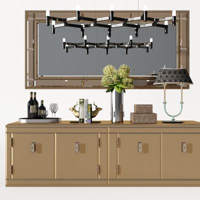 简欧轻奢玄关柜餐边柜装饰柜电视柜台灯