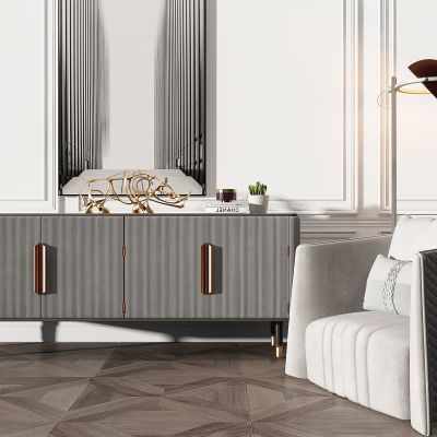 简欧轻奢玄关柜餐边柜装饰柜电视柜单人休闲沙发