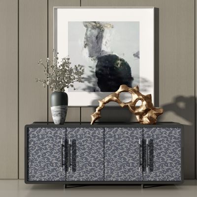 现代轻奢玄关柜装饰柜电视柜摆台摆件根雕花瓶