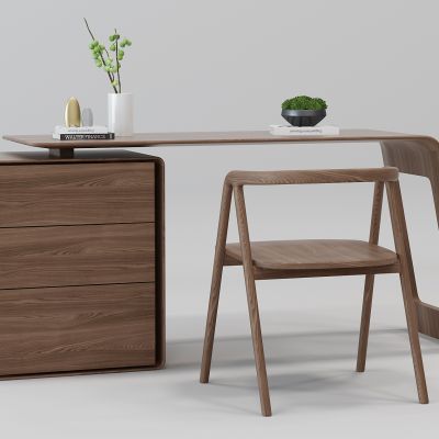 新中式书桌书椅组合