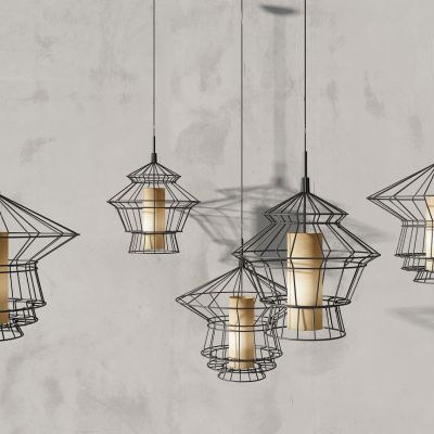 新中式铁丝吊灯