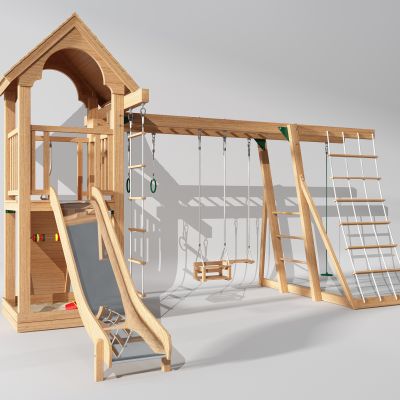 现代儿童滑梯秋千游乐器材