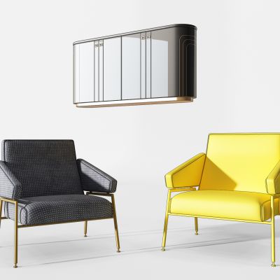 后现代单人沙发装饰柜休闲椅