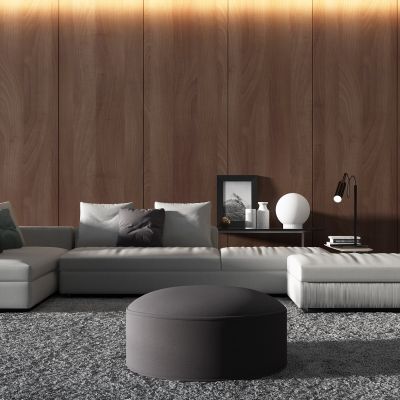 现代转角沙发茶几沙发墩