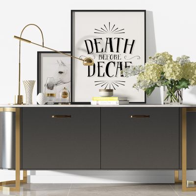 新中式轻奢玄关柜餐边柜装饰柜电视柜摆件花瓶