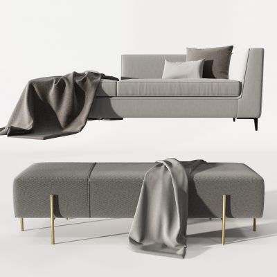 现代床尾凳卧榻