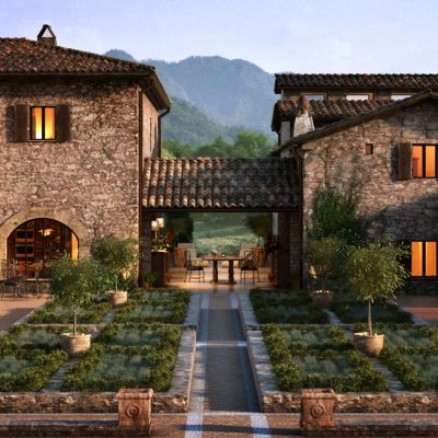 欧式乡村庭院植物景观配景