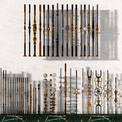 欧式铁艺楼梯栏杆组合