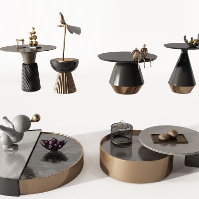 现代简欧金属边几茶几