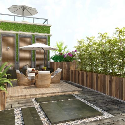 现代户外阳台花槽编织藤编户外沙发椅子遮阳伞