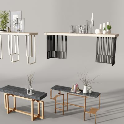 新中式案几条案摆台组合花瓶摆件