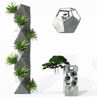 现代植物盆栽花盆绿植盆景迎客松