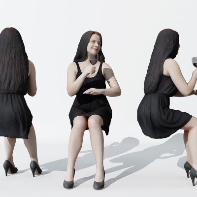 现代女人人物坐着的人物