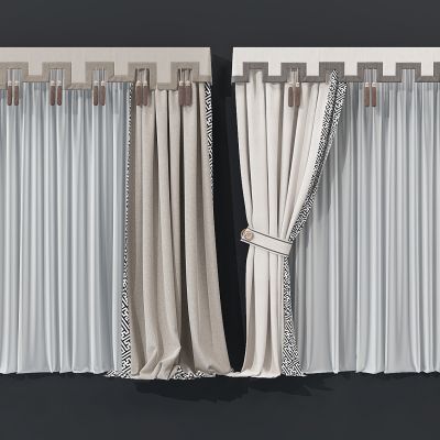 新中式别墅窗帘布帘