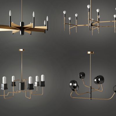 现代时尚简约金属吊灯组合