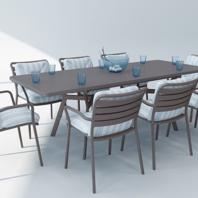 现代户外铁艺餐桌椅组合