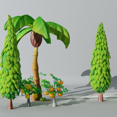 半卡通儿童娱乐景观植物树