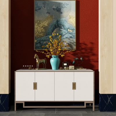 新中式边柜玄关柜摆台