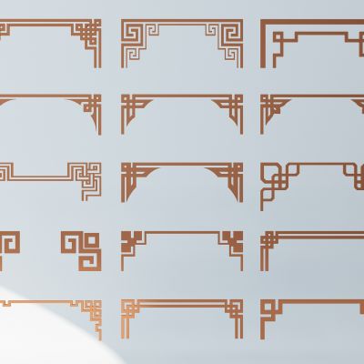 新中式角花雕花花线