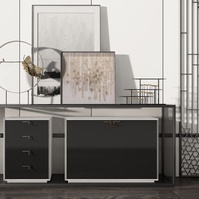 新中式玄关柜餐边柜花格边柜