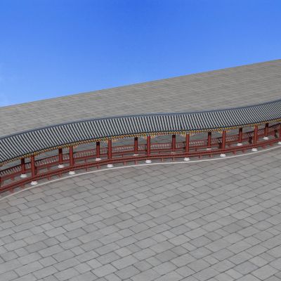 中式古建长廊连廊亭子凉亭