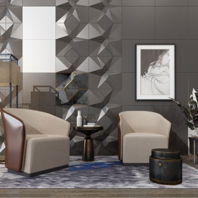 新中式轻奢单人沙发落地灯墩子