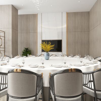 新中式办公室接待厅3D模型