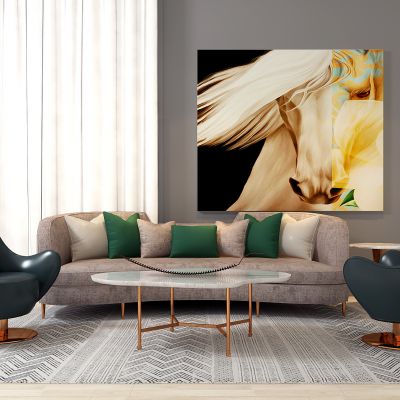 简欧布艺沙发茶几休闲椅挂画组合