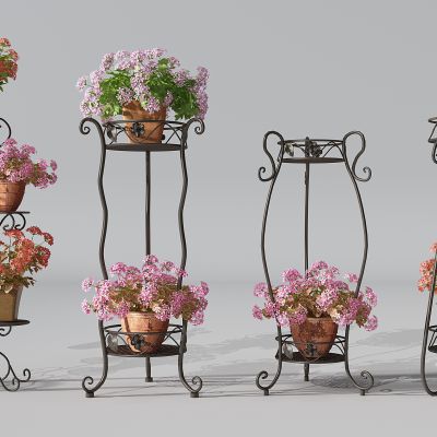 欧式铁艺园林庭院花店花架花盆