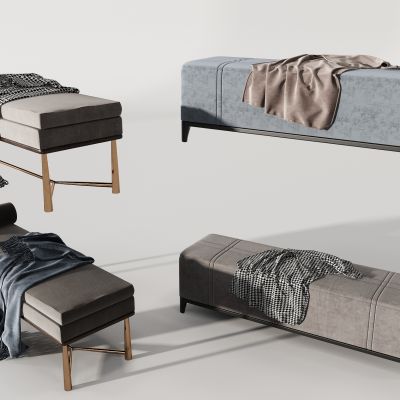 现代床尾凳沙发凳组合