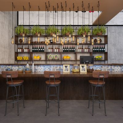 工业风吧台椅子酒水台水吧台