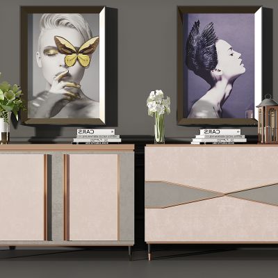 简欧轻奢玄关柜餐边柜装饰柜电视柜花瓶