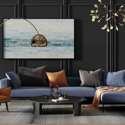 现代转角沙发单人休闲沙发落地灯