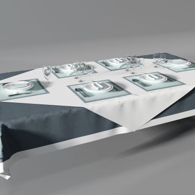 现代餐桌餐具桌布