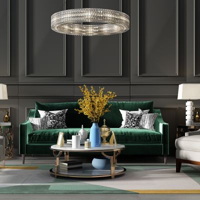 新古典沙发茶几单人沙发沙发墩榻卧榻台灯吊灯