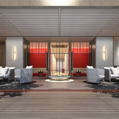 新中式休闲区户外沙发茶几