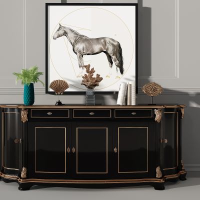 法式端景柜花瓶摆件玄关柜