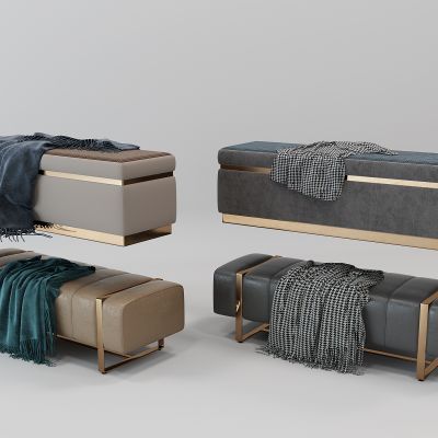 欧式床尾凳沙发凳组合