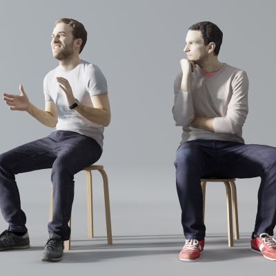 现代男人坐着的男人