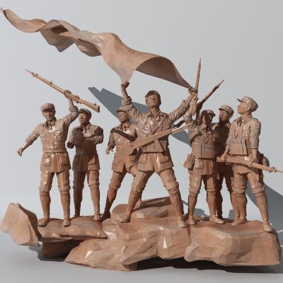 革命红军长征抗战人物过草地博物馆雕塑