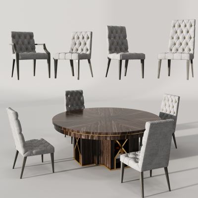 现代简欧餐桌椅子组合