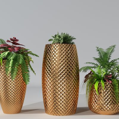 植物盆景盆栽绿植金属花盆