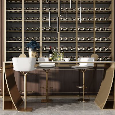 现代酒窖吧台台吧椅酒柜餐车小推车红酒