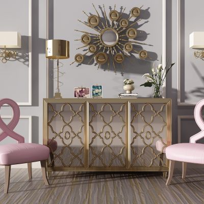 古典雕花电视柜餐边柜摆台玄关柜摆件珊瑚雕塑装饰镜框