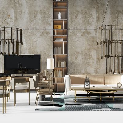 现代沙发茶几餐桌椅吊灯