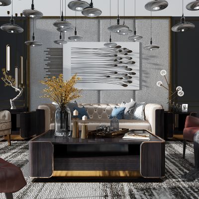 简欧沙发单人沙发休闲椅软包沙发红酒托盘