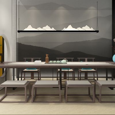 新中式茶室茶桌椅吊灯