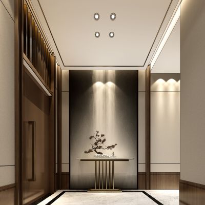 新中式入户门玄关摆台